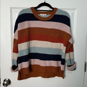 Madewell Colorful Striped Crew Neck Sweater